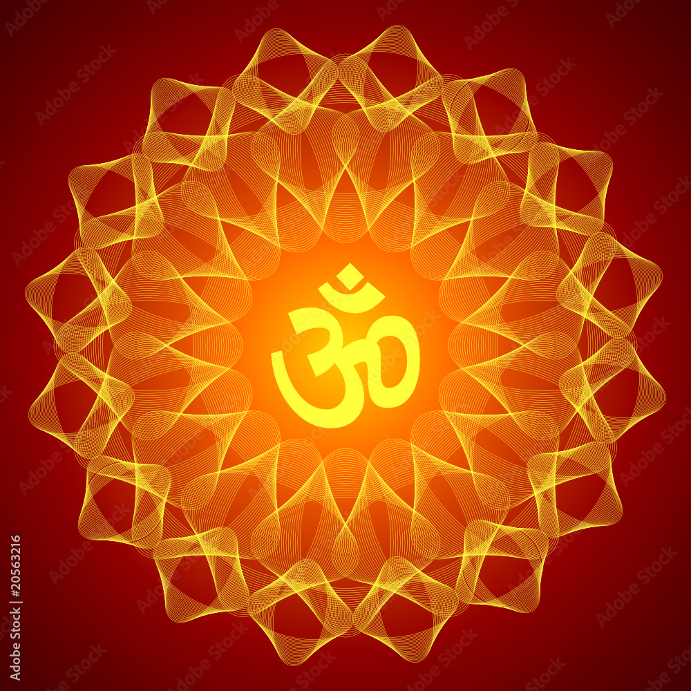 Fototapeta premium Spiritual Om on Mandala Background