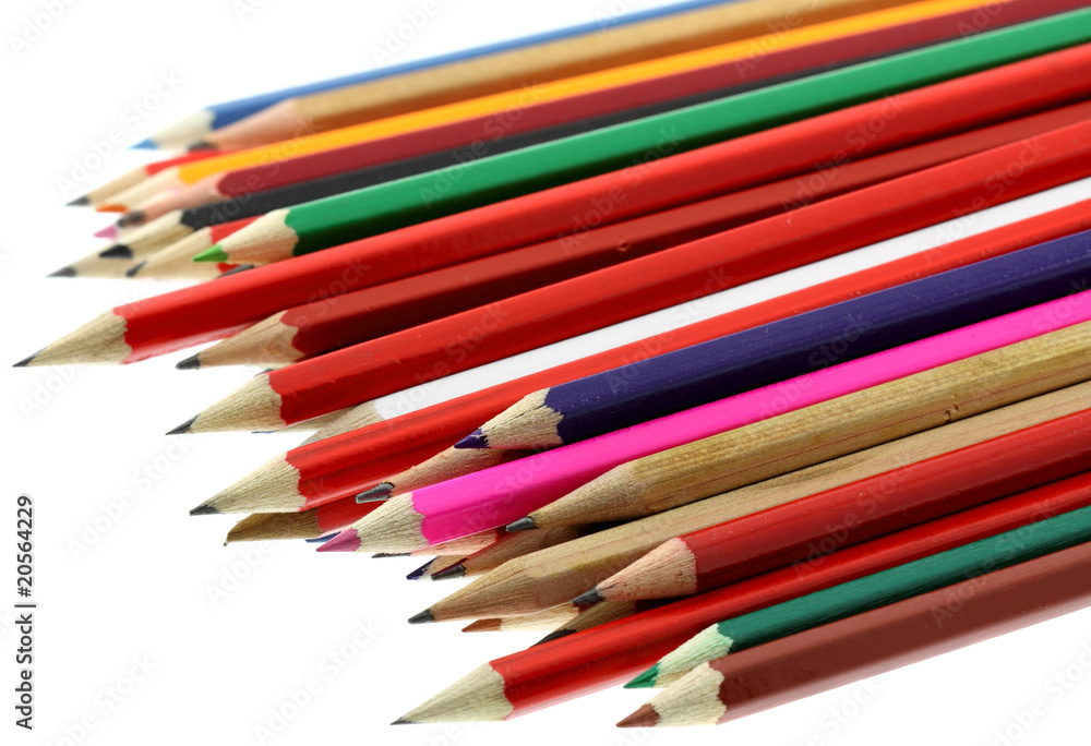crayons noirs, crayons de couleurs fond blanc crayons noirs, crayons de couleurs fond blanc