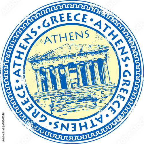 Grunge rubber stamp with name Athens