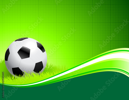 Soccer Ball on abstract green Background © iconspro