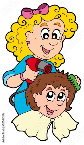 Cartoon hair stylist