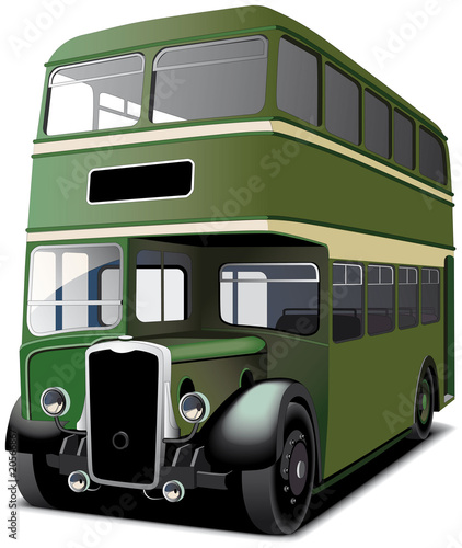 green double decker bus