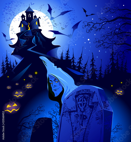 Halloween. Cemetery.