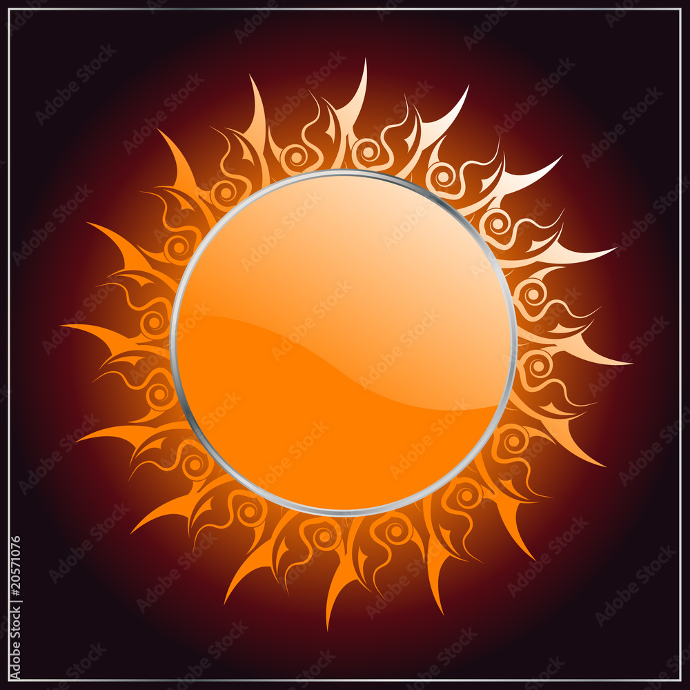 Glossy Sun vector icon Glossy Sun vector icon