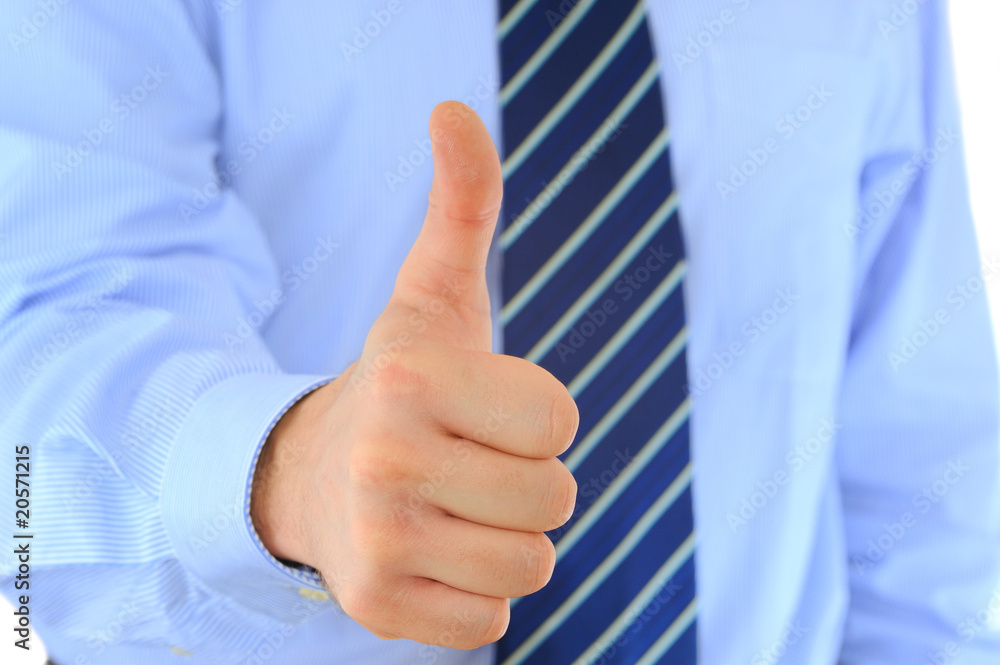 Thumb's up by a businessman. Approval, Good Work! Thumb's up by a businessman. Approval, Good Work!