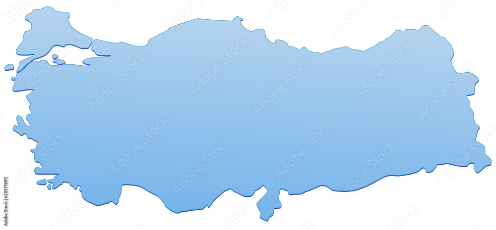 Carte de la Turquie bleu (détouré)