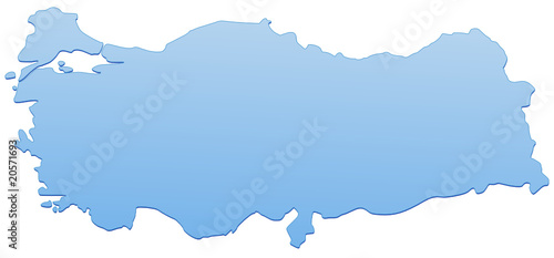 Carte de la Turquie bleu (détouré)