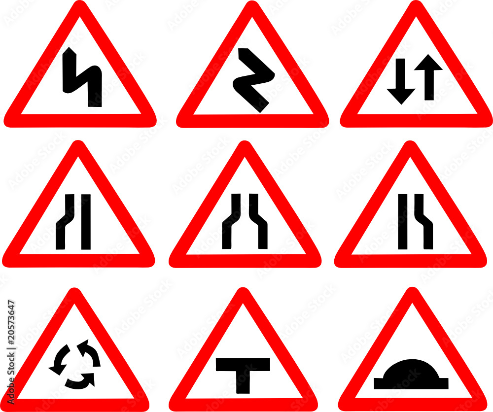 directional traffic signs set directional traffic signs set