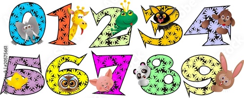 Numeri Animali-Animal Numbers-Numéros Animaux-Vector