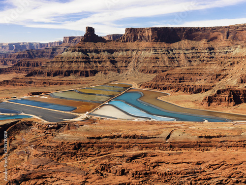 Tailing Ponds in Craggy Landscape