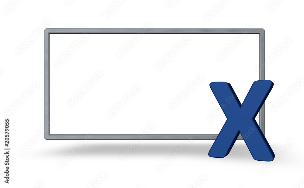 großes blaues x und leeres schild großes blaues x und leeres schild