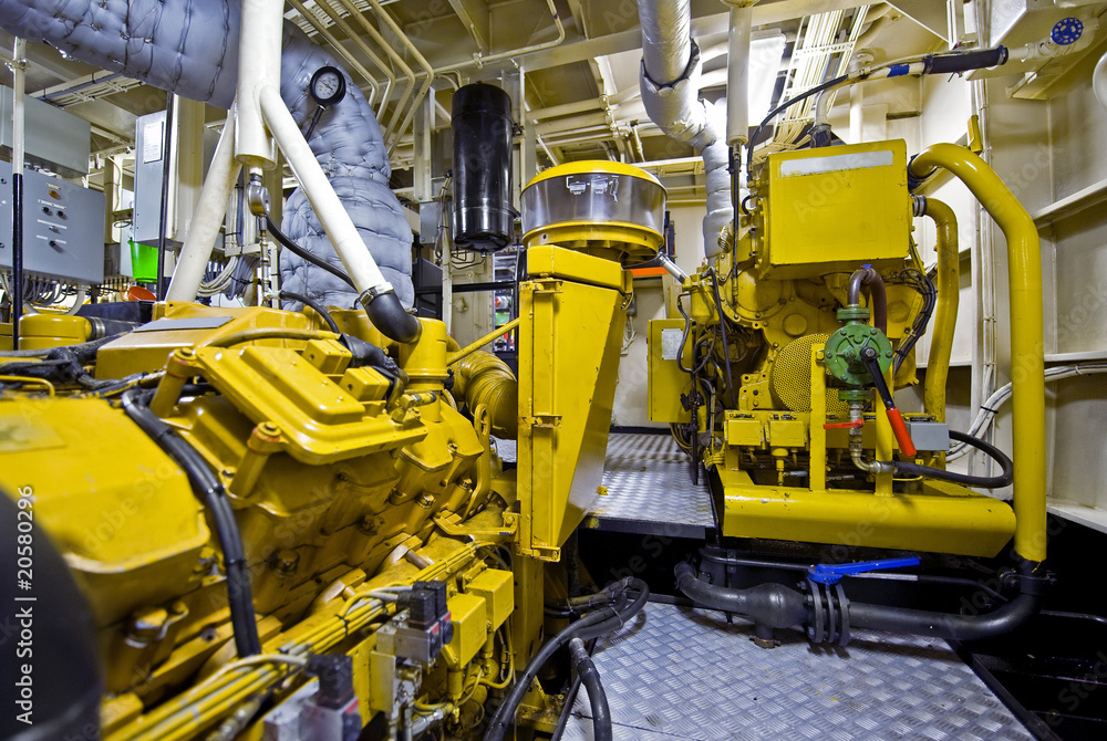 Tugboat engine room Tugboat engine room
