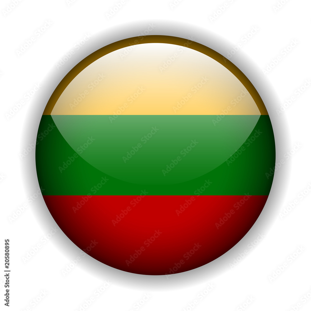 Flag of lithuania button, vector Flag of lithuania button, vector