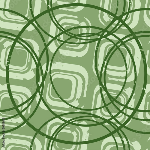Green background from a square and circles