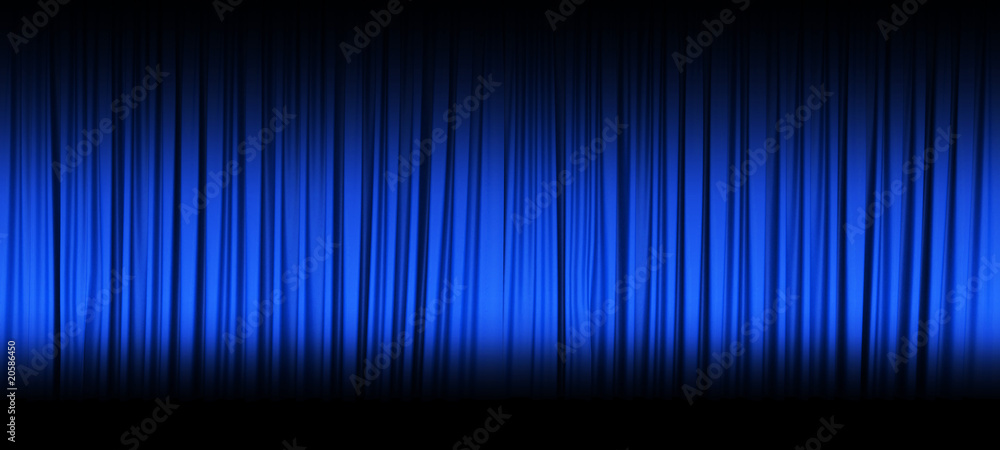 Blue theater curtain with spot lights