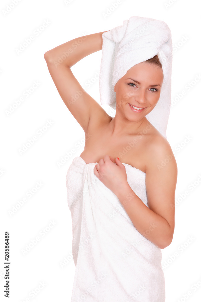 beautiful young woman in towel beautiful young woman in towel