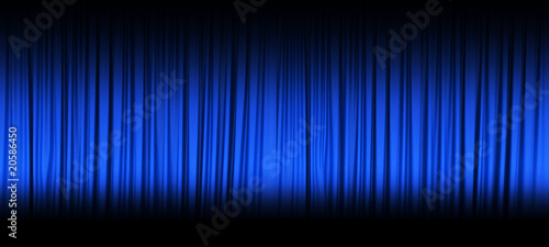 Blue theater curtain with spot lights