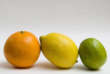 naranja, limón y lima