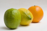 lima, limón y naranja