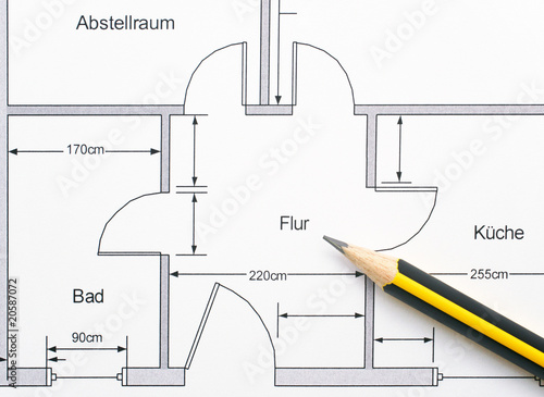 Grundriss Wohnung - Ground Plan Apartment Close-up photo