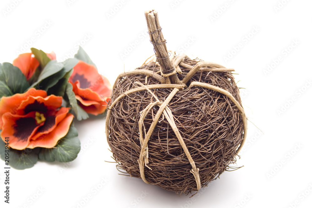 Holzapfel mit Blumen Holzapfel mit Blumen