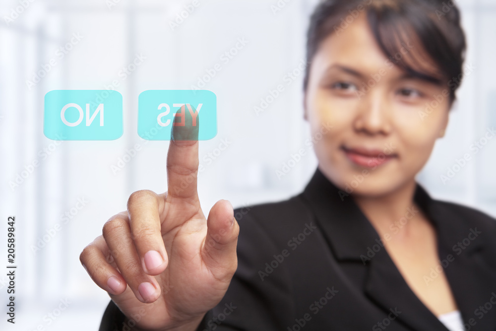 Asian businesswoman and option Asian businesswoman and option