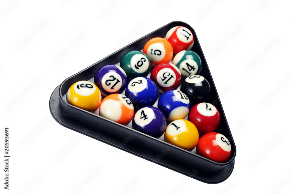 Naklejka premium tringolo con palle biliardo