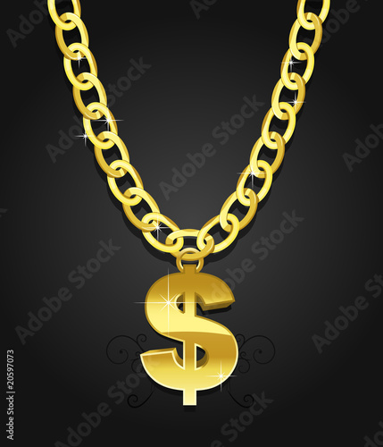 dollar sign hanging on the chain