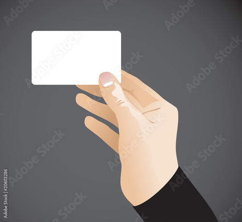hand holding card
