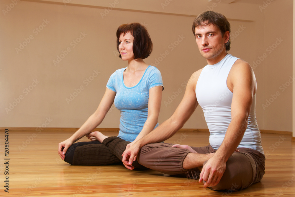 couple doing yoga practice