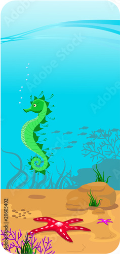 Vector illustration of the seabed