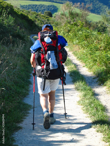 Pilgrim on the Camino de Santiago