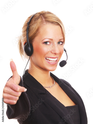 Принти на полотні Frau im Callcenter