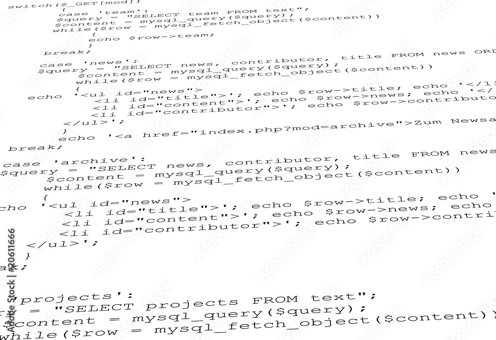 Quelltext PHP abfrage code