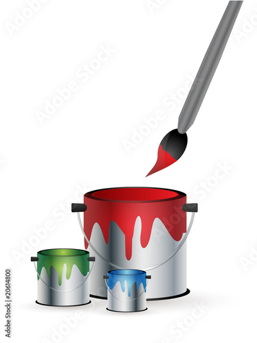 RGB paint tin with brush