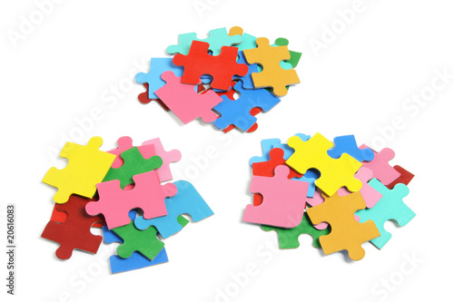 Piles of Jigsaw Puzzle Pieces