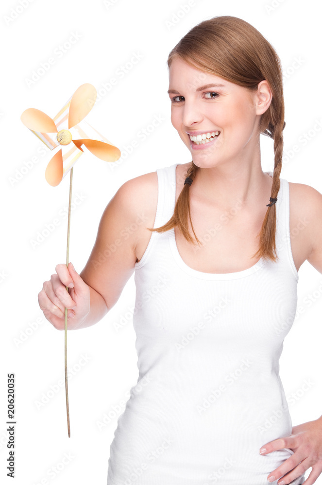 Woman with pinwheel
