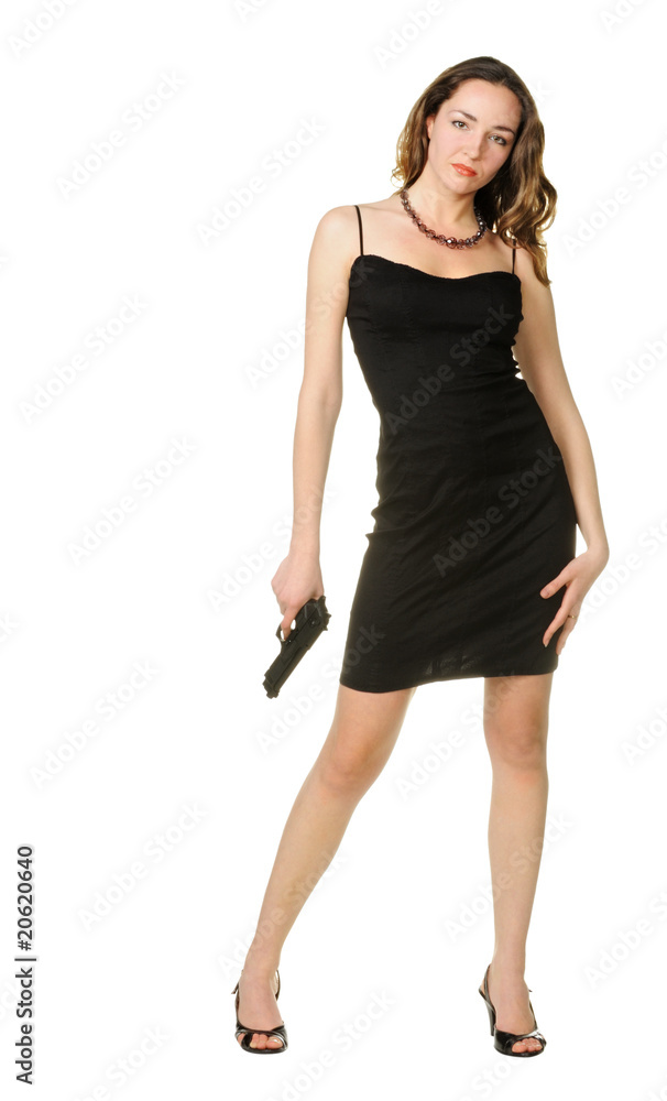 Fototapeta premium The woman with a pistol