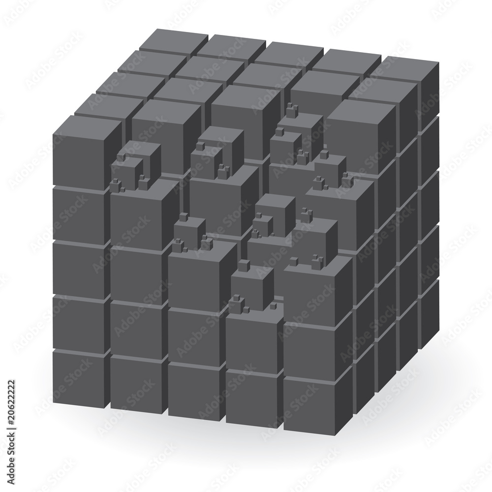Crey construction set of cubes, vector illustration Crey construction set of cubes, vector illustration