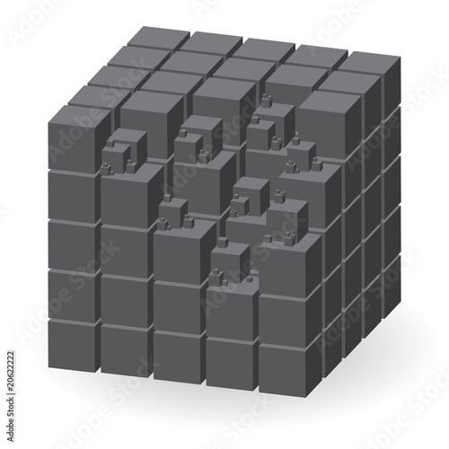 Crey construction set of cubes  vector illustration