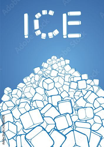 heap of ice cubes