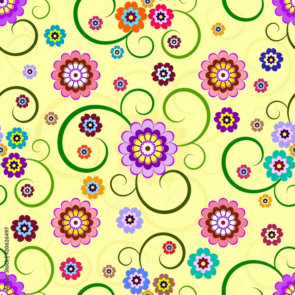 Seamless floral pattern (vector)