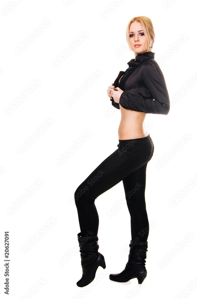 Fototapeta premium Beautiful blonde is posing seductively