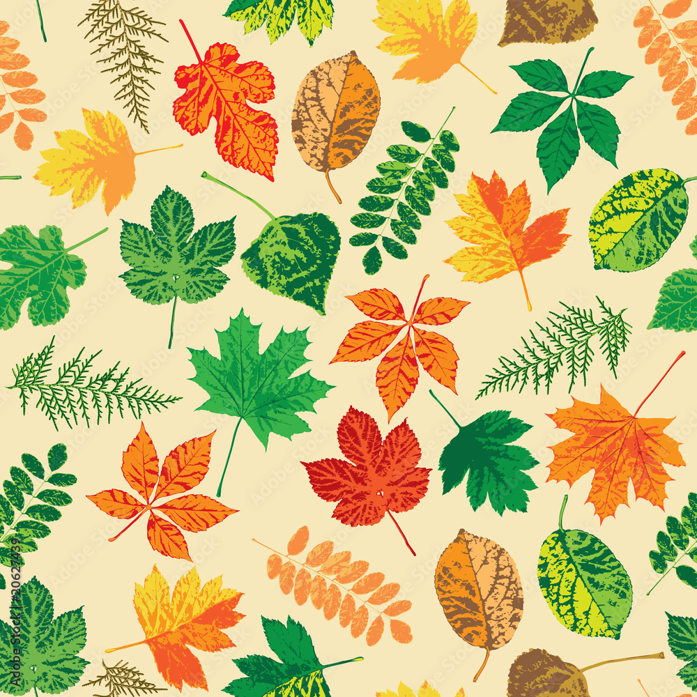 Vector. Seamless leaf pattern Vector. Seamless leaf pattern