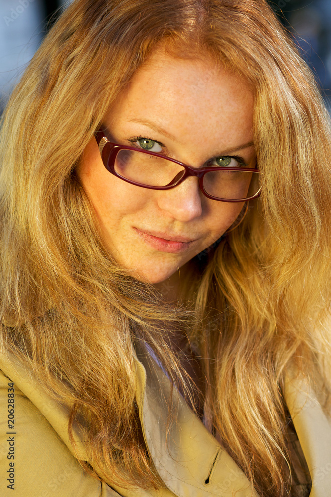 Portrait of a beautiful girl with glasses Portrait of a beautiful girl with glasses