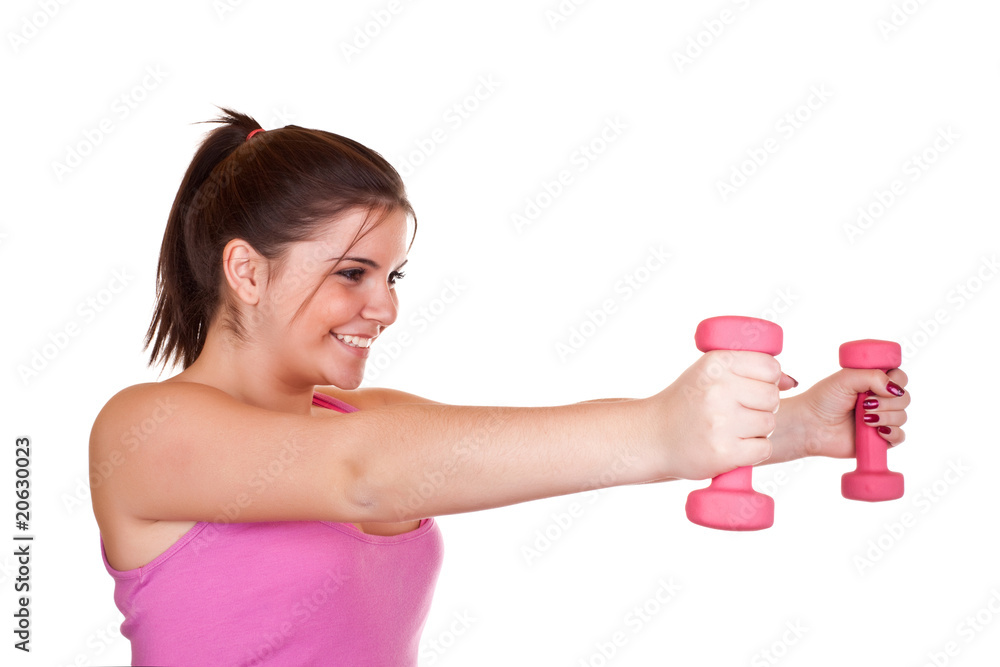 beautiful girl exercising with weights beautiful girl exercising with weights