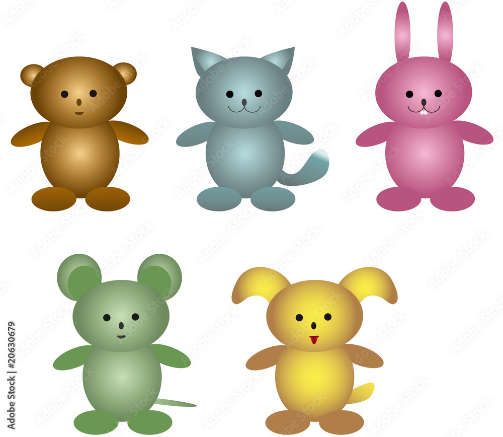 Children's plush toys. vector Children's plush toys. vector