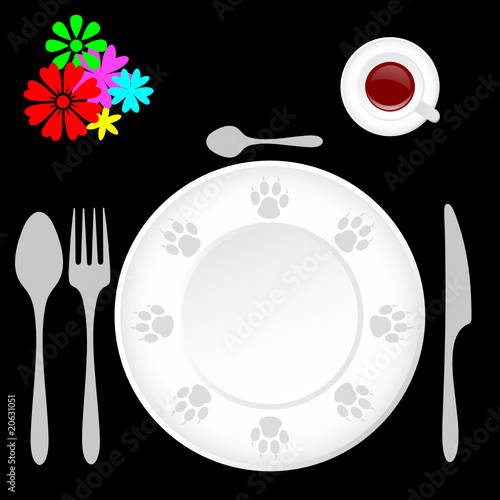set the table for dining illustration