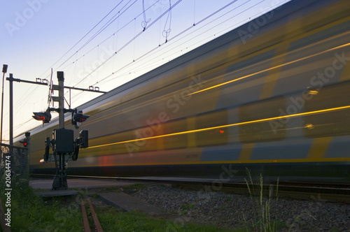 A train Passing at high speed photo