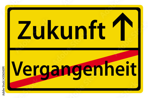 Zukunft statt Vergangenheit Schild